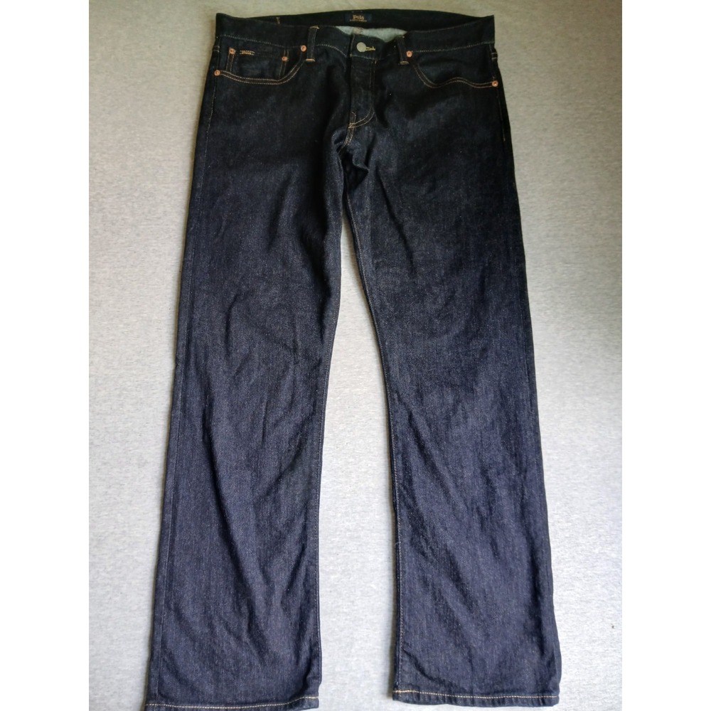 Ralph Lauren Jeans 36x30 Varick Slim Straight Dark Wash Preppy Classic Polo